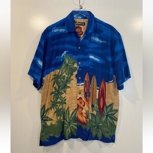 Wingo Tropical Hawaiian Button Down Short Sleeved Shirt Surf Mens Large‎ (650)